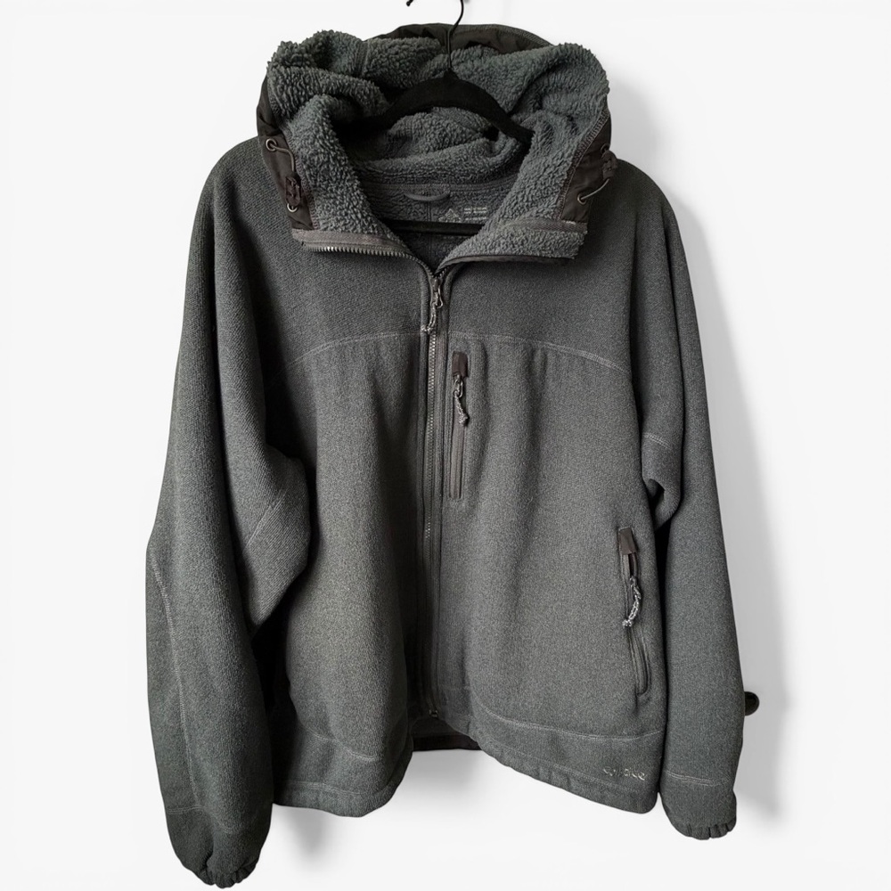 Solstice Gray Hooded Fleece Jacket Sherpa Lined Men’s XL Outdoor Full Zip